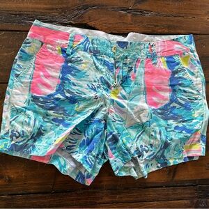 Women’s Lilly Pulitzer sailboat print Shorts - Turquoise & Pink
